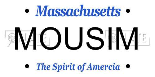 MOUSIM Massachusetts License Plate