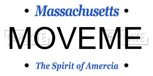 MOVEME Massachusetts License Plate