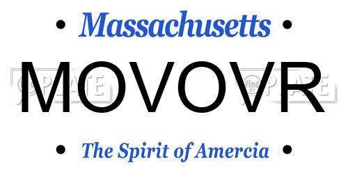 MOVOVR Massachusetts License Plate