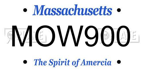 MOW900 Massachusetts License Plate
