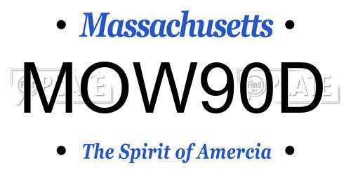 MOW90D Massachusetts License Plate