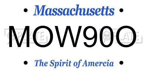 MOW90O Massachusetts License Plate