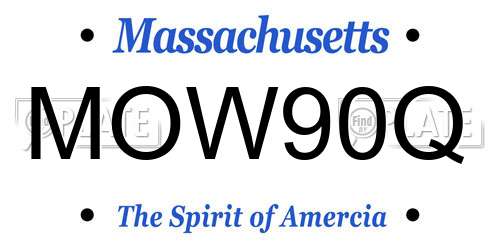 MOW90Q Massachusetts License Plate