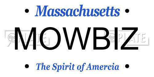 MOWBIZ Massachusetts License Plate