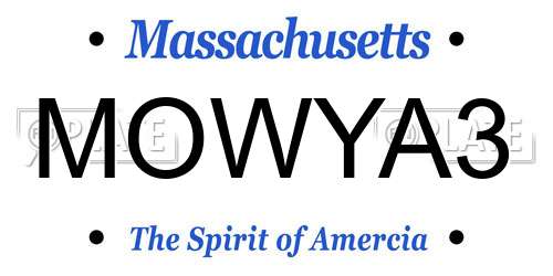 MOWYA3 Massachusetts License Plate