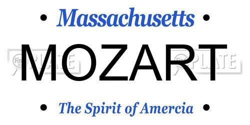 MOZART Massachusetts License Plate