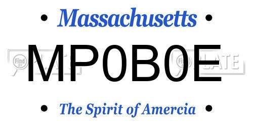 MP0B0E Massachusetts License Plate