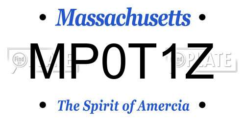 MP0T1Z Massachusetts License Plate