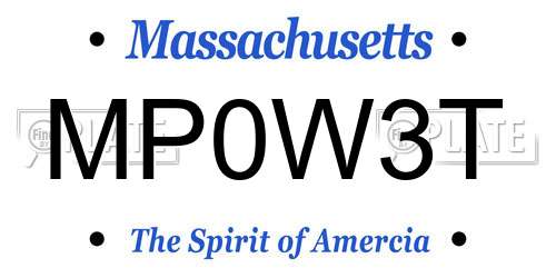 MP0W3T Massachusetts License Plate