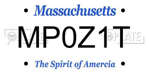 MP0Z1T Massachusetts License Plate