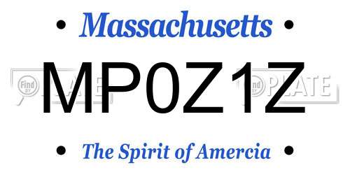 MP0Z1Z Massachusetts License Plate