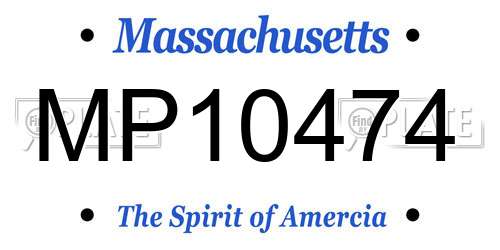 MP10474 Massachusetts License Plate