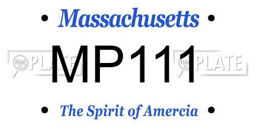 MP111 Massachusetts License Plate