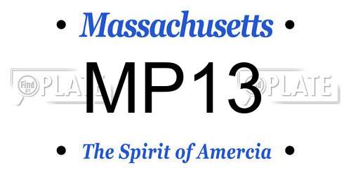 MP13 Massachusetts License Plate
