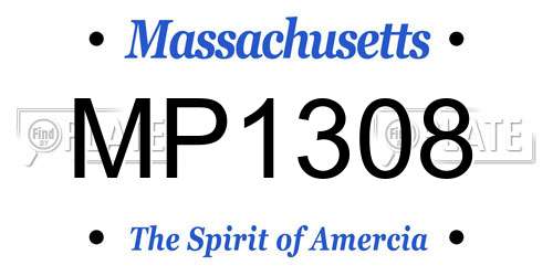 MP1308 Massachusetts License Plate