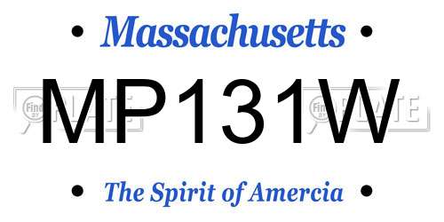 MP131W Massachusetts License Plate