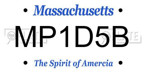 MP1D5B Massachusetts License Plate