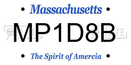 MP1D8B Massachusetts License Plate