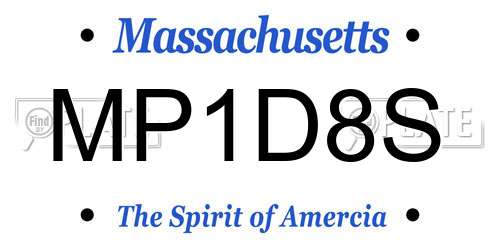 MP1D8S Massachusetts License Plate