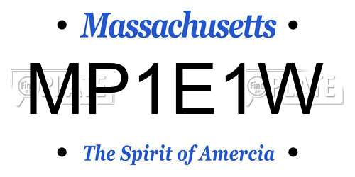MP1E1W Massachusetts License Plate