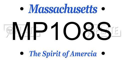 MP1O8S Massachusetts License Plate