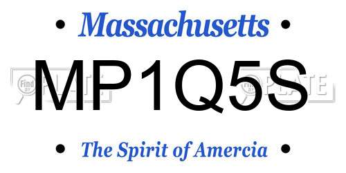 MP1Q5S Massachusetts License Plate