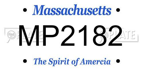 MP2182 Massachusetts License Plate