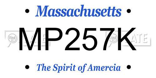 MP257K Massachusetts License Plate
