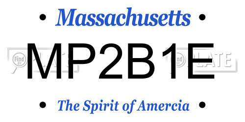 MP2B1E Massachusetts License Plate
