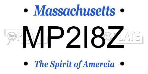 MP2I8Z Massachusetts License Plate