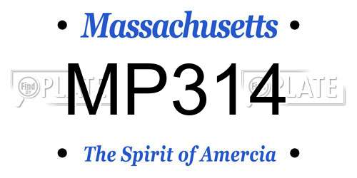 MP314 Massachusetts License Plate