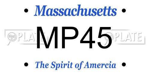 MP45 Massachusetts License Plate