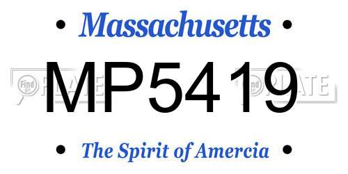 MP5419 Massachusetts License Plate