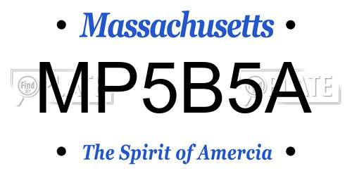 MP5B5A Massachusetts License Plate