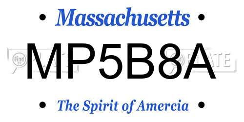 MP5B8A Massachusetts License Plate