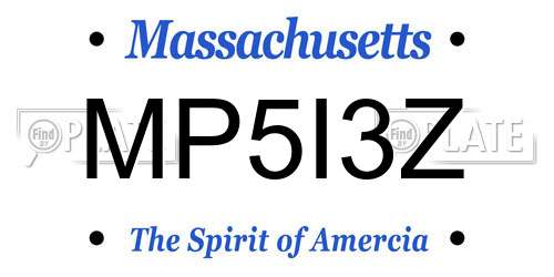 MP5I3Z Massachusetts License Plate