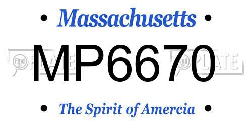 MP6670 Massachusetts License Plate