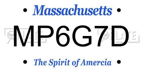 MP6G7D Massachusetts License Plate