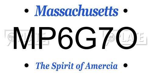MP6G7O Massachusetts License Plate