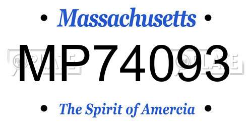 MP74093 Massachusetts License Plate