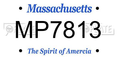 MP7813 Massachusetts License Plate