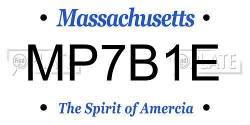 MP7B1E Massachusetts License Plate