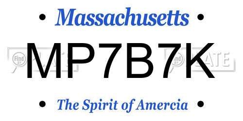 MP7B7K Massachusetts License Plate