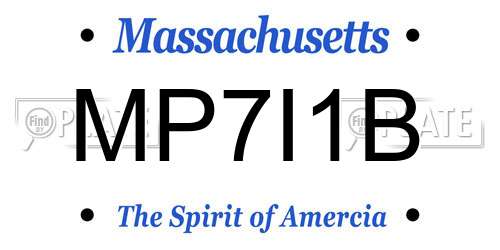 MP7I1B Massachusetts License Plate