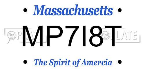 MP7I8T Massachusetts License Plate
