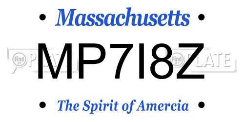 MP7I8Z Massachusetts License Plate