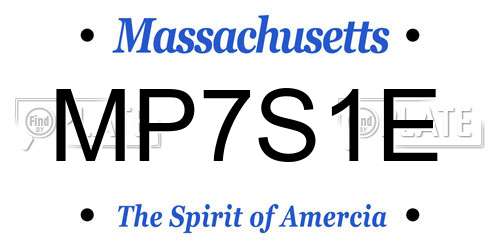 MP7S1E Massachusetts License Plate