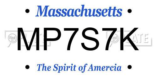 MP7S7K Massachusetts License Plate
