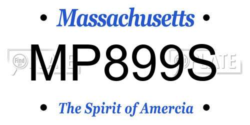 MP899S Massachusetts License Plate