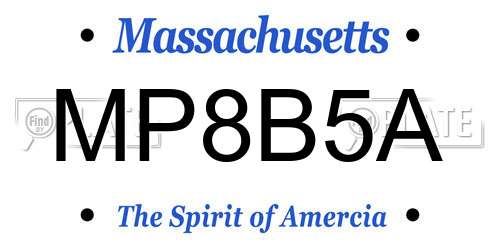 MP8B5A Massachusetts License Plate